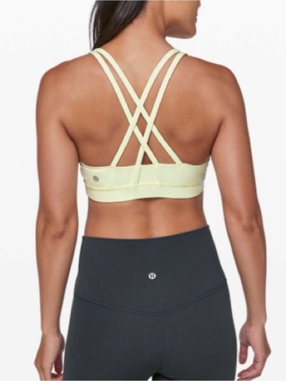 Lululemon Energy Bra Strappy Crossback Sports Bra Light Green Size 8 WORN ONCE